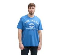 TOM TAILOR T-Shirt pour Homme avec Logo imprimé en Coton, 11356 - Bleu Saphir, M