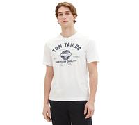 Tom Tailor T-Shirt pour Homme avec Logo imprimé en Coton, 20000-blanc, 3XL
