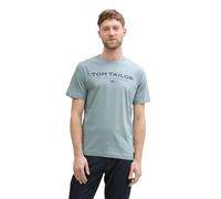 TOM TAILOR T-Shirt pour Homme en Coton avec Logo imprimé, 27475 - Gris Menthe, XL