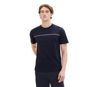Tom Tailor T-Shirt Pour Hommes Imprimé Col Rond - Regular Fit S - 3XL Bleu Blanc