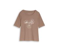 TOM TAILOR T-shirt taupe / blanc, Taille M