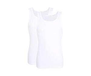 TOM TAILOR Tanktop 2er Pack Maillot De Corps, Blanc-Weiß (Weiss 1000), Large (Lot de 2) Homme
