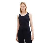 TOM TAILOR Top Basique Femme à Structure côtelée, 10668-capitaine du Ciel Bleu, M Dames