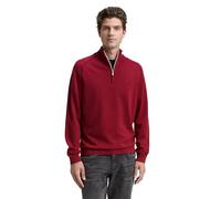 TOM TAILOR Troyer 1047569 Pull en Tricot pour Homme avec Logo brodé, 38762 - Dark Samba Red Melange, L