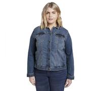 TOM TAILOR Veste En Jean Effet Délavé Femme, Blue Denim, 50 Grande Taille
