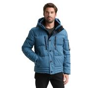 TOM TAILOR Veste matelassée pour homme avec capuche amovible, 38224 - Real Teal Blue, XL