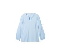 Tom Tailor Women + Chemisier bleu clair / blanc cassé, Taille XXL
