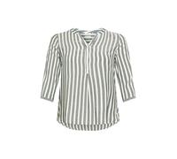 Tom Tailor Women + Chemisier bleu fumé / blanc, Taille 5XL