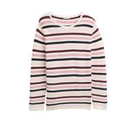 Tom Tailor Women + Pull-over bleu marine / rosé / rose ancienne / lie de vin, Taille XXXL