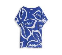 Tom Tailor Women + T-shirt bleu roi / blanc cassé, Taille XXL