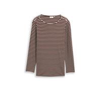 Tom Tailor Women + T-shirt chocolat / blanc, Taille XXXL