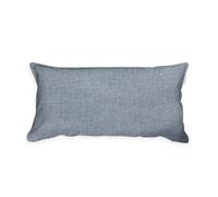 TOM TAILOR Woven Melange Taie d’Oreiller Chinée, 40 x 80 cm, 40% Coton/25% Viscose/35% Polyester, Bleu (Soft Navy), avec Volant Plat et Fermeture Éclair de Marque