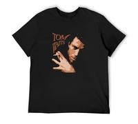 Tom Waits Musician Smoking A Cigarette Portrait T Shirt Black XXL