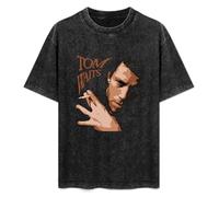 Tom Waits Musician Smoking A Cigarette Portrait Washed Round Neck Men Women Tee Shirt Size XXL