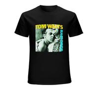 Tom Waits Rain Dog Music Legend T-Shirt Man's Black Cotton Tee L