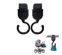 Tom & Zoé - PU1056, Crochets universels pour poussette, 2 pièces, idéaux pour sorties avec bébé, pratiques et polyvalents, dimensions 4x3x10.4 cm, couleur Noir