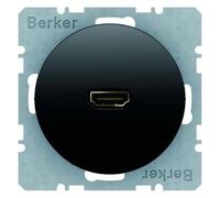 Toma alta definición con conexión 90º, R.1/R.3, negro, brillo