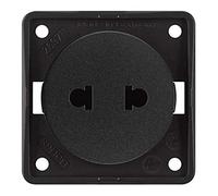 Toma de corriente, EURO-AMERICANA STANDARD, negro, mate