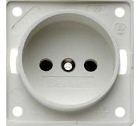 Toma de corriente Paises Bajos, conexión por tornillo con elevador y proteción infantil, serie berker integro de hager, blanco polar