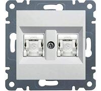 Toma doble RJ45, cat.5e,UTP, LU, blpolar