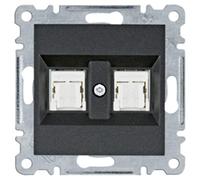 Toma doble RJ45, cat.5e,UTP lumina,negro