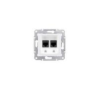Toma doble RJ45 Cat 6 UTP Blanco