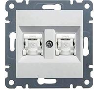 Toma Doble RJ45 - HAGER - Lu - Cat.5E - UTP - Prêt à poser