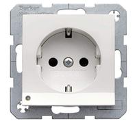Toma SCHUKO con LED de orientación, S/B, aluminio, mate