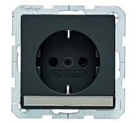 Toma Schuko con portaetiquetas, Q.x, antracita