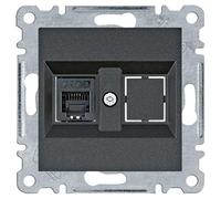 Toma simple, RJ11/RJ12, lumina, negro