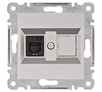 Toma simple, RJ11/RJ12, lumina, plata