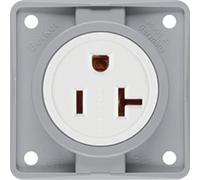 Toma USA/CANADA NEMA 6-20 R, INTEGRO, gris, brillo