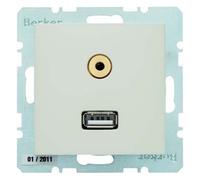 Toma USB/audio S/B bl. brillo