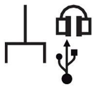 Toma USB/audio S/B bl. polar,mate