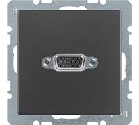 Toma VGA con terminales a tornillo y mordaza, Q.1/Q.3, antracita, aterciopelado