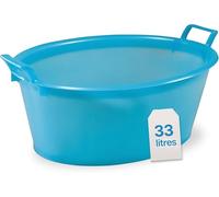 TOMAINO Bac à linge ovale en plastique rigide - Panier à linge polyvalent pour la maison, le linge et le chien - Bol à linge 33 l Ø 60 cm