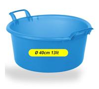 TOMAINO - Bassine à lessive en plastique rigide ronde - Boîte à linge multifonction pour maison, lavage et chien - Cuvette à lessive 13 l Ø 40 cm
