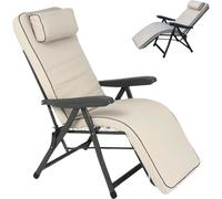 Tomaino - Chaise longue rembourrée pour l'intérieur et l'extérieur - Fauteuil inclinable pour une détente parfaite - Confortable et pliable, idéal dans la maison, le jardin, la terrasse (automatique,