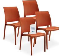 Tomaino - Chaises de cuisine en plastique polypropylène Lot de 6 chaises empilables Table de salon, jardin, terrasse, balcon moderne