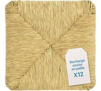 TOMAINO Fonds en Paille avec châssis Chaise 37 x 37- Manchons pour chaises assises + Patins en Hommage