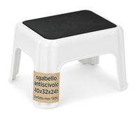 Tomaino - Tabouret en plastique antidérapant polyvalent - Tabouret de salle de bain bas blanc pour enfants - repose-pieds confortable pour personnes âgées - Marche de camping-car (BASSE 24h cm
