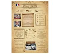 Tomalithic Affiche Retour en 2014, Carte Originale et Décoration de Table Anniversaire,Idée Créative de Cadeau Anniversaire 11Ans pour Femme et Homme[A4 Sans Cadre]