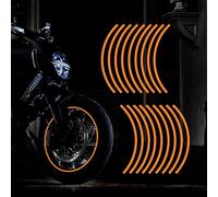 TOMALL 17 "Autocollant réfléchissant de bande de jante de roue pour roues de moto Voiture de cyclisme Vélo Vélo Nuit Réfléchissant Sécurité Décoration Stripe Universel (Orange)