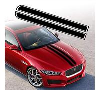 TOMALL 2 Pièces 129cm x 24cm Autocollant à Rayures pour Capot de Voiture Auto Racing Body Side Stripe Decal Capot Toit Jupe Bumper Stripe Decal Modifié Vinyle Décoration pour Voiture (Noir)