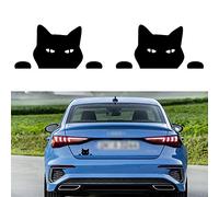 TOMALL 2 Pièces 14cm Chat Peeking Autocollants De Voiture Chat Regarder Vinyle Autocollants Réfléchissants Étanche Drôle Auto-Adhésif pour Voiture Fenêtre Pare-chocs Ordinateur Portable Moto (Noir)