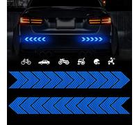 TOMALL 20 Pièces Autocollants Réfléchissants en forme de flèche pour Voiture Haute Intensité Visibilité Nocturne Qualité Diamant Avertissement de Sécurité Étanche Pour de Voiture moto Poussette (Bleu)