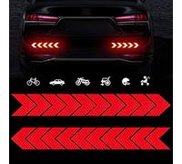 TOMALL 20 Pièces Autocollants Réfléchissants Haute Intensité pour Voiture Visibilité Nocturne Qualité Diamant Avertissement de Sécurité étanche pour Voiture Poussette de Moto (Rouge)