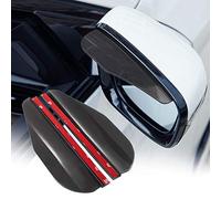 TOMALL 2pcs rétroviseur pare-pluie pare-fumée universel en fibre de carbone pour voitures (Noir)