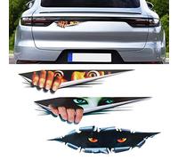TOMALL 3 Pièces Simulation 3D Stéréo Peeking Eyes Voyeur Autocollants Homme Peeking Femme Peeking Leopard Eyes Auto-Adhésif Étanche Autocollants De Voiture pour Pare-chocs De Fenêtre De Voiture
