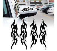 TOMALL 4 Pièces 19cm Autocollants en vinyle Imperméables Réfléchissants pour Voiturette de Golf Camion SUV Véhicules Tout-terrain Planche à Roulettes (Noir)